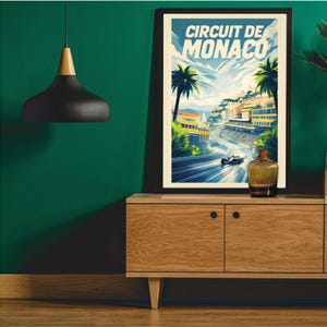 モナコ サーキット グランプリ ポスター、モンテカルロ、ビンテージ レーシング デコレーション、レトロ モータースポーツ アート、ウォール プリント、レーシング ファンへのギフト