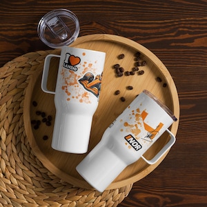 Lando Norris Travel Mug, Reusable Coffee Cup, Formula 1 Merchandise, Racing Fan Gift, Eco-Friendly, McLaren