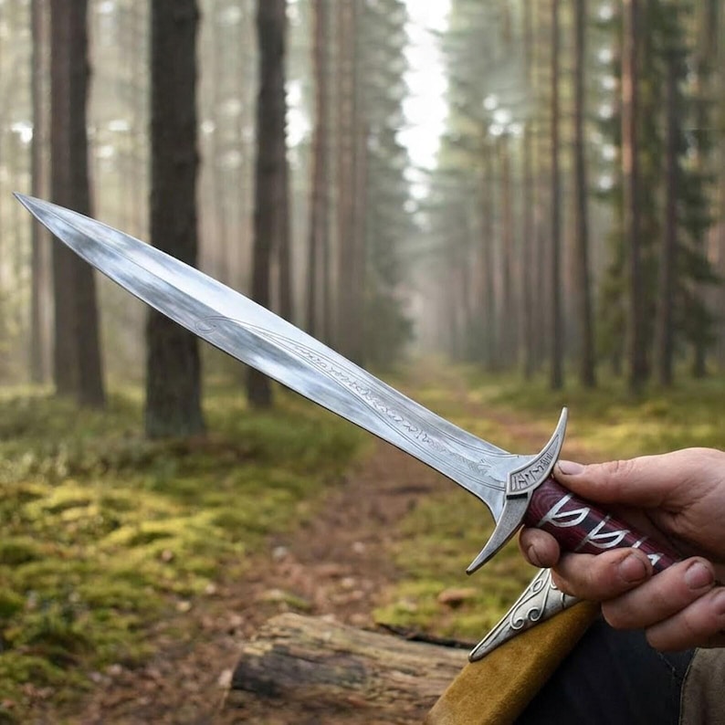 Spada Master Sword di Legend of Zelda realizzata a mano - Impugnatura nera, spada fantasy da collezione immagine 7
