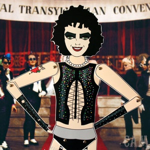 The Rocky horror picture show Dr Frank n Furter Tim Curry articulated paper doll