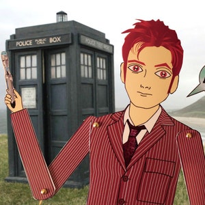 Doctor Who The 10th Doctor David Tennant articulated paper doll