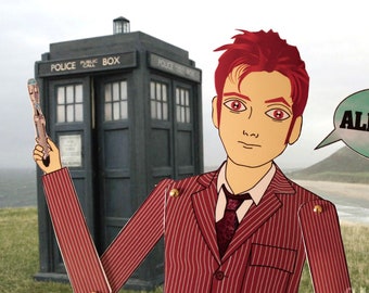 Doctor Who The 10th Doctor David Tennant articulated paper doll