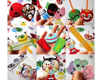 Candy hearts churro gumball machine gummy bears alien chocolate box candy apples ice lollies macaroons set of 15 handmade stickers