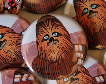 Chewbacca Star Wars wookie Chewy badge pinback button badge