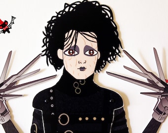 Edward Scissorhands articulated paper doll assembled