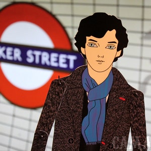 Benedict Cumberbatch Sherlock Holmes articulated paper doll