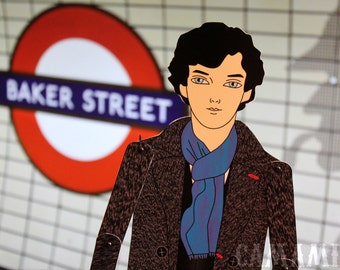 Benedict Cumberbatch Sherlock Holmes articulated paper doll