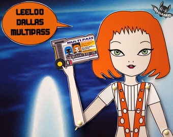 The fifth element Leeloo articulated paper doll Milla Jovovich