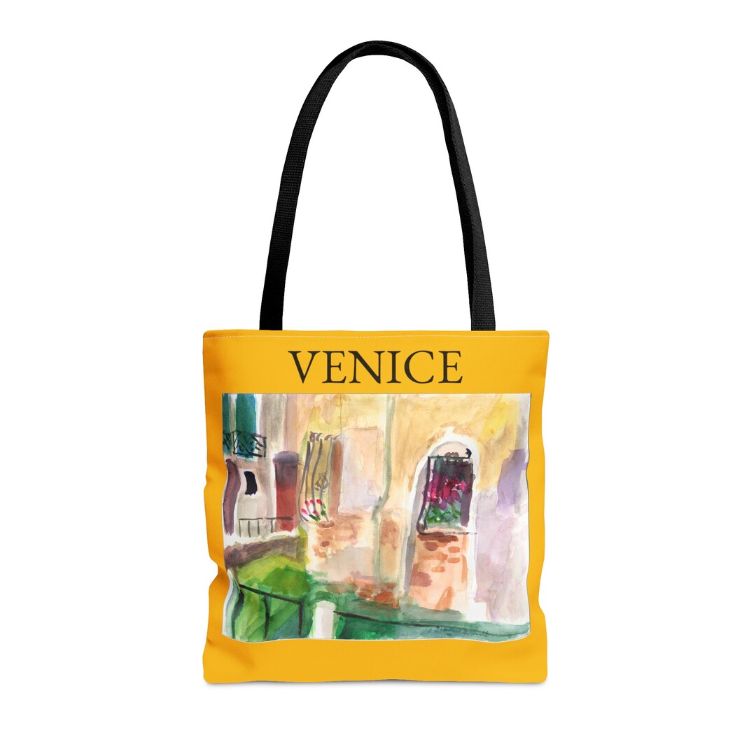 Venice Tote Bag Grand Canal 16 Handmade From Original Painting by Artist Andrea Goldsmith Italy