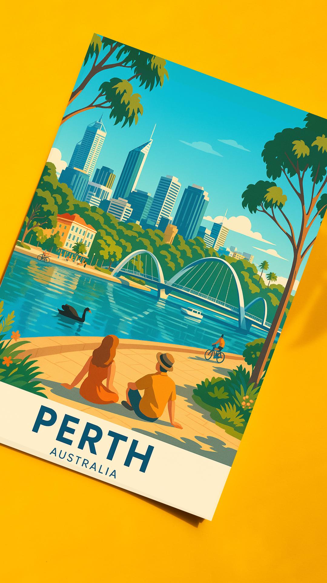 Perth Poster - Australia Wall Art Travel Print, Perth Wall Art ...