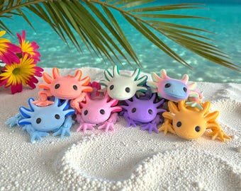 3D Printed Articulated Axolotl – Fidget Desk Pet