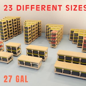 DIY Tote Rack | 27 Gallon Tote Storage Rack plans | Wheelie Tote Storage Rack | Bin Rack plans