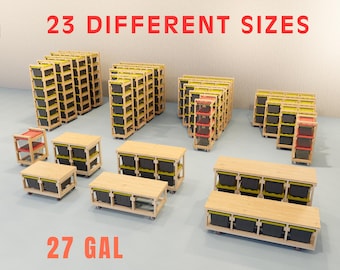 DIY Tote Rack | 27 Gallon Tote Storage Rack plans | Wheelie Tote Storage Rack | Bin Rack plans
