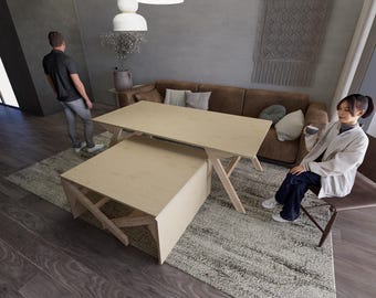 DIY Folding Table Plans: 4'x8' Dining or Coffee Table (PDF)