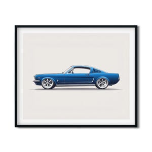 1965 Ford Mustang Art Print: Classic Car Poster (Digital Download)