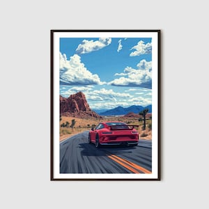 Porsche 911 GT3 Desert Highway Art Print (Digital Download)