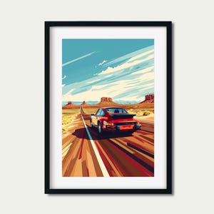 Porsche 911 Desert Highway Art Print (Digital Download)