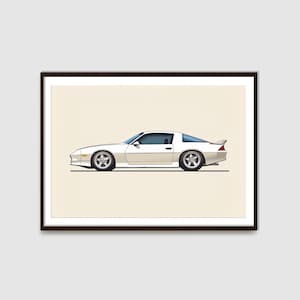 1982-1992 White Camaro Print: Classic Car Illustration (Digital Download)
