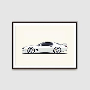 White Camaro Art Print: 4th Gen (1993-2002) Sports Car Poster (Digital Download)