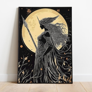 Athena Greek Goddess of War , Goddess Wall Art, Greek Mythology Art, Greek Goddess Poster, Poster Art Print, Goddess of Wisdom Poster Print