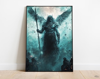 Hades Poster, Greek God Art, God of Underworld Print, Mythology Wall Art, Ancient Greece Decor, Dark Pagan Artwork, Gothic Myth Print, Decor