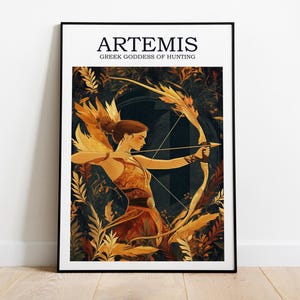 Artemis Greek Goddess of Hunting, Fantasy Art, Greek Mythology Print, Divine Feminine Art, Feminine Energy, Home Decor, Artemis Poster Print