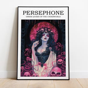 Persephone Art Print, Greek Queen of the Underworld, Goddess Poster Print, Greek Mythology Decor, Greek Goddess Poster, Persephone Poster