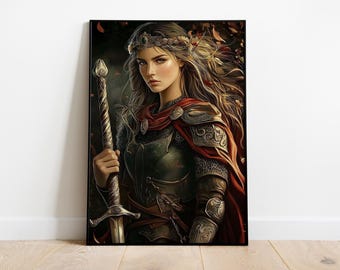 リアノン アートプリント ウェールズの馬の女神 ケルト神話 女性 自然