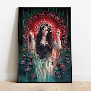 Persephone Art Print, Greek Queen of the Underworld, Goddess Poster Print, Greek Mythology Decor, Greek Goddess Poster, Persephone Poster