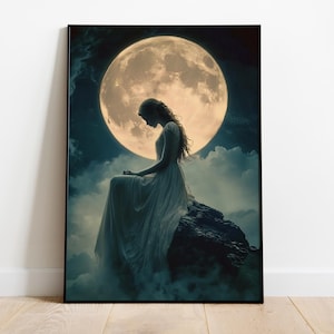 Selene, Greek Goddess of the Moon, Wall Art, Goddess Style Poster, Goddess Selene Home Decor, Poster Wall Art, Goddess Selene, Greek Goddess