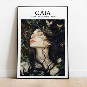 Gaia Greek Goddess of Earth Poster, Art Nouveau Print, Greek Mythology Decor, Cult Gaia, Divine Feminine Art Print, Feminine Energy Print