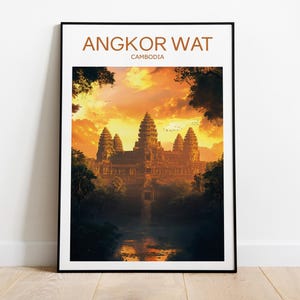 Angkor Wat Travel Print, Cambodia, Angkor Wat Print, Angkor Wat Poster, Cambodia print,  Birthday gift, Travel Poster, Travel Print