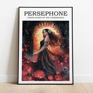 Persephone Art Print, Greek Queen of the Underworld, Goddess Poster Print, Greek Mythology Decor, Greek Goddess Poster, Persephone Poster