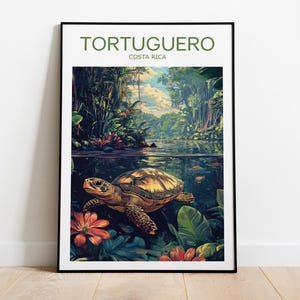 Tortuguero travel poster,  Costa Rica poster, Tortuguero poster, Tortuguero wall art, Wedding gift, Custom Text, Personalised Gift
