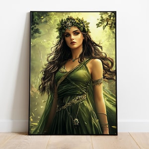Gaia Greek Goddess of Earth Poster, Art Nouveau Print, Greek Mythology Decor, Cult Gaia, Divine Feminine Art Print, Feminine Energy Print