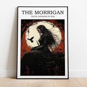 The Morrigan Goddess of War, Celtic Mythology, Mythology Wall Art, Celtic Art Print, Divine Feminine Art, Dark Fantasy Art, Goddess Poster