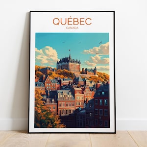 Québec travel Poster, Canada, Québec poster, Quebec print, Wedding gift, Birthday present, Custom Text, Personalised Gift