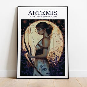 Artemis Greek Goddess of Hunting, Fantasy Art, Greek Mythology Print, Divine Feminine Art, Feminine Energy, Home Decor, Artemis Poster Print