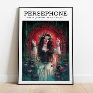 Persephone Art Print, Greek Queen of the Underworld, Goddess Poster Print, Greek Mythology Decor, Greek Goddess Poster, Persephone Poster