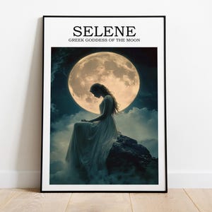 Selene, Greek Goddess of the Moon, Wall Art, Goddess Style Poster, Goddess Selene Home Decor, Poster Wall Art, Goddess Selene, Greek Goddess