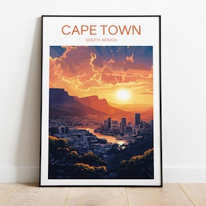 Impression de voyage au Cap, Afrique du Sud, impression Le Cap, affiche du Cap, Afrique du Sud, cadeau de mariage, anniversaire, affiche de voyage, art mural
