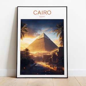 Cairo Travel Print, Egypt, Cairo Print, Cairo Poster, Wall Art, birthday gift, wedding present, Custom Text, Personalised Gift,Travel Poster