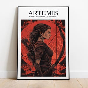 Artemis Greek Goddess of Hunting, Fantasy Art, Greek Mythology Print, Divine Feminine Art, Feminine Energy, Home Decor, Artemis Poster Print
