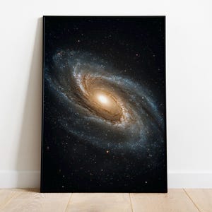 Messier 81 Poster, Bode’s Galaxy Wall Art, Real Space Photo Print, Deep Sky Astronomy Decor, Digital Galaxy Download, NASA Inspired, Galaxy