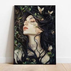 Gaia Greek Goddess of Earth Poster, Art Nouveau Print, Greek Mythology Decor, Cult Gaia, Divine Feminine Art Print, Feminine Energy Print