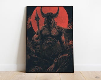 Hades Poster, Greek God Art, God of Underworld Print, Mythology Wall Art, Ancient Greece Decor, Dark Pagan Artwork, Gothic Myth Print, Decor