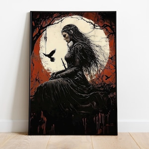 The Morrigan Goddess of War, Celtic Mythology, Mythology Wall Art, Celtic Art Print, Divine Feminine Art, Dark Fantasy Art, Goddess Poster