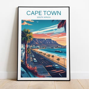 Impression de voyage au Cap, Afrique du Sud, impression Le Cap, affiche du Cap, Afrique du Sud, cadeau de mariage, anniversaire, affiche de voyage, art mural