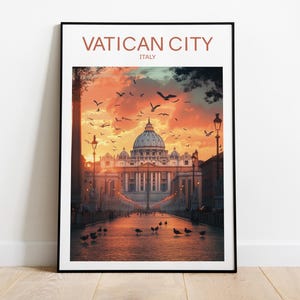 Manifesto turistico della Città del Vaticano, Italia, Manifesto della Città del Vaticano, Stampa Italia, Manifesto Italia, Stampa Roma, Regalo di nozze, Testo personalizzato, Regalo personalizzato