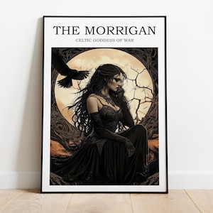 The Morrigan Goddess of War, Celtic Mythology, Mythology Wall Art, Celtic Art Print, Divine Feminine Art, Dark Fantasy Art, Goddess Poster